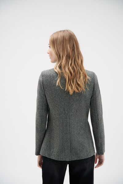 Blazer Yelena spina di pesce grigio scuro donna