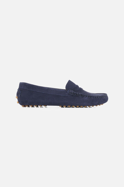 Mocassins stolima 100% cuir bleu marine femme