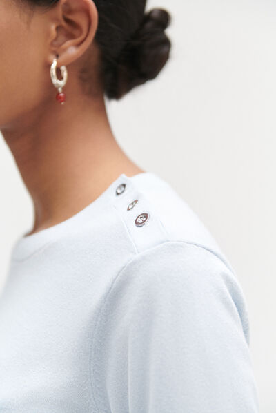 Pull paco fin bleu ciel femme
