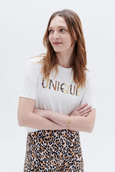 t-shirt tunique ecru femme