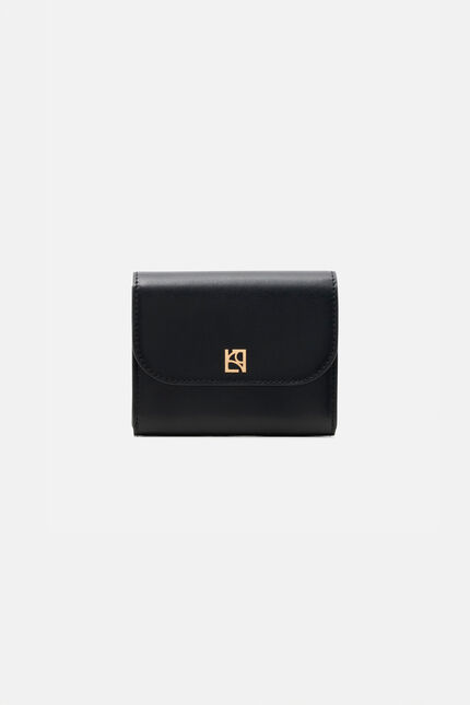 Porte-cartes sully en cuir naturel noir femme