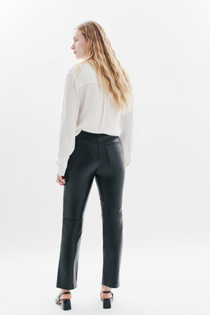 Pantalon Parmy en cuir noir femme