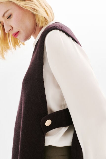 poncho hevy marron foncé donna