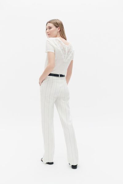 Pantalon sandri ecru femme