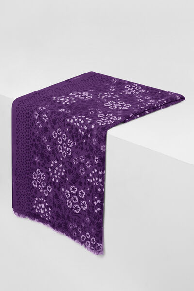 foulard phoebe 100% laine violet femme