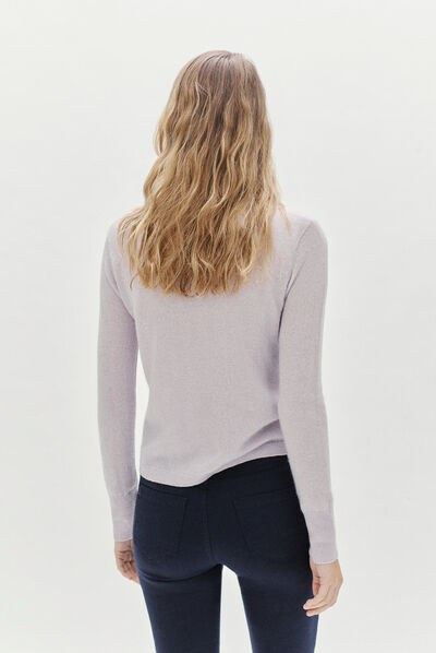 pull zofia lurex 100% cachemire parme femme