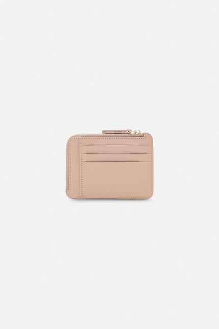 Porte-cartes stanley en cuir naturel rose pastel femme
