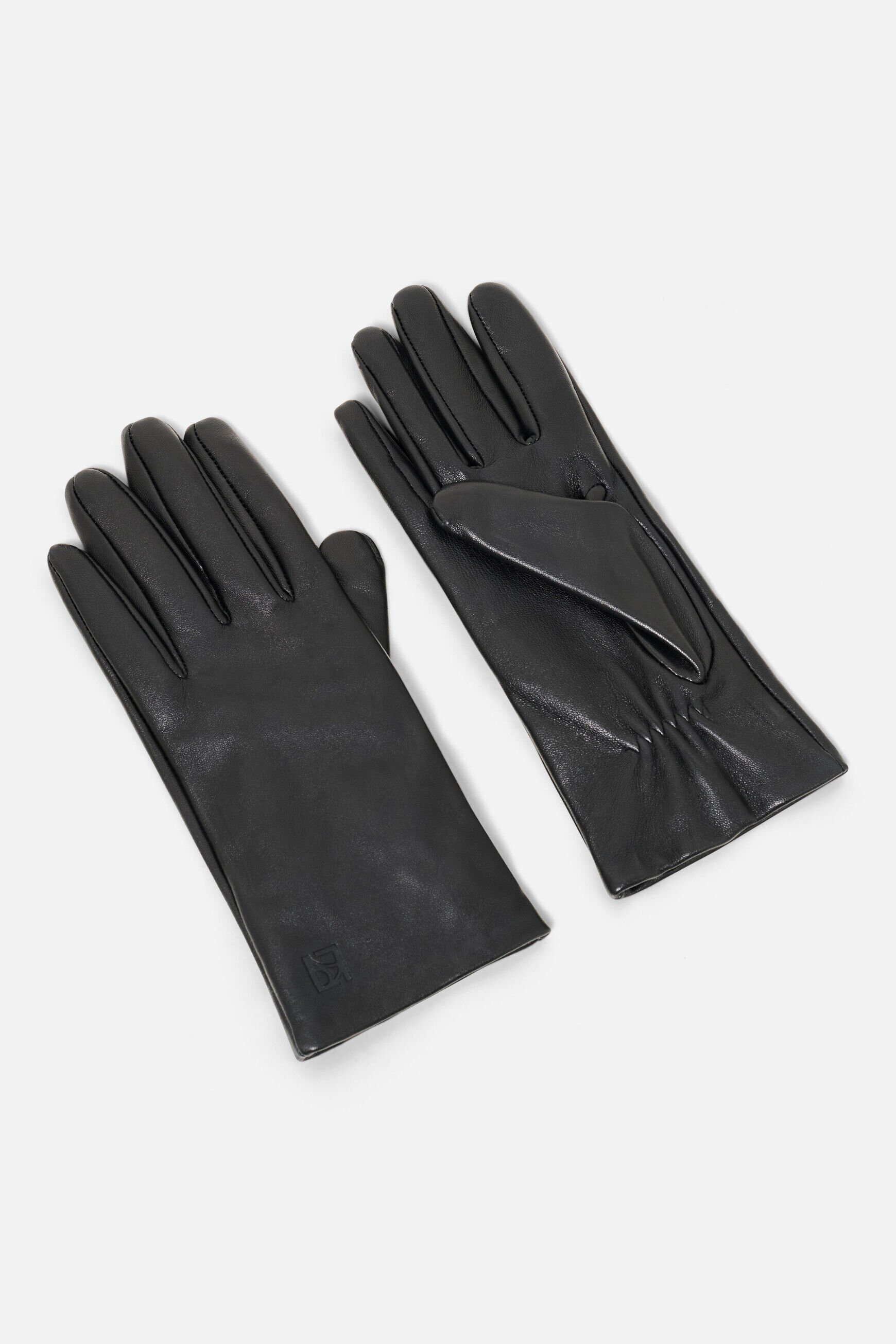 Gants Nora en cuir naturel noir femme