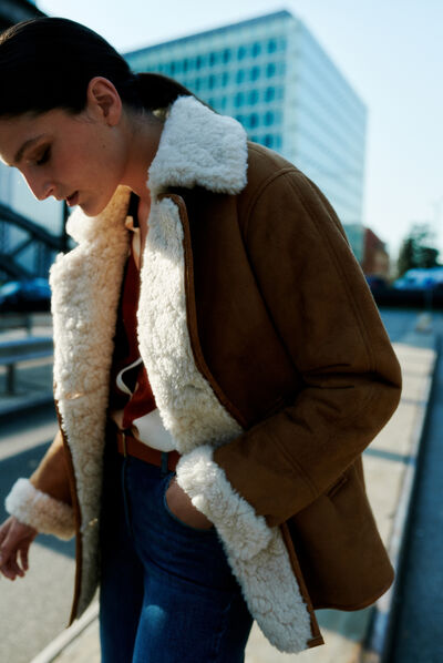 manteau lars camel femme