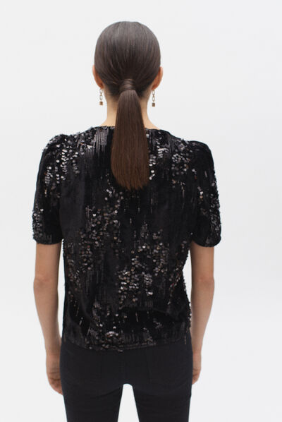 T-shirt Casey bis nero donna