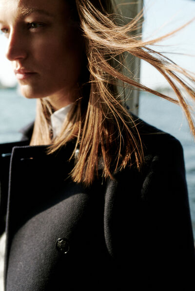manteau nathanael bleu marine femme