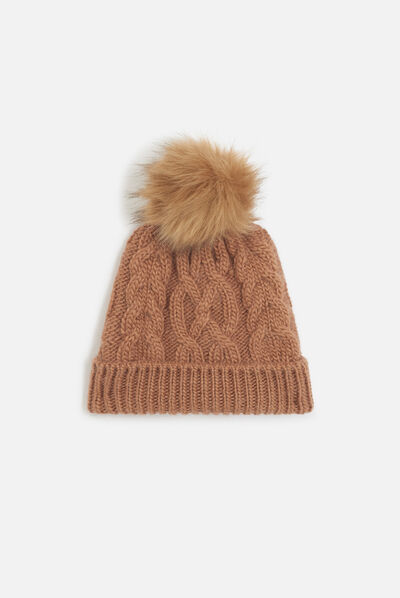 Gorro Riko cámel mujer