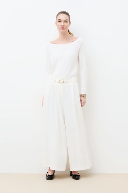 Pantalon Pinceau ecru femme