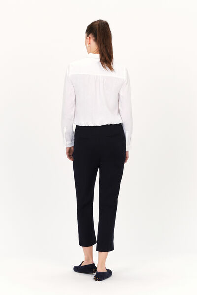 Chemise livie 100% lin à nouer blanc femme