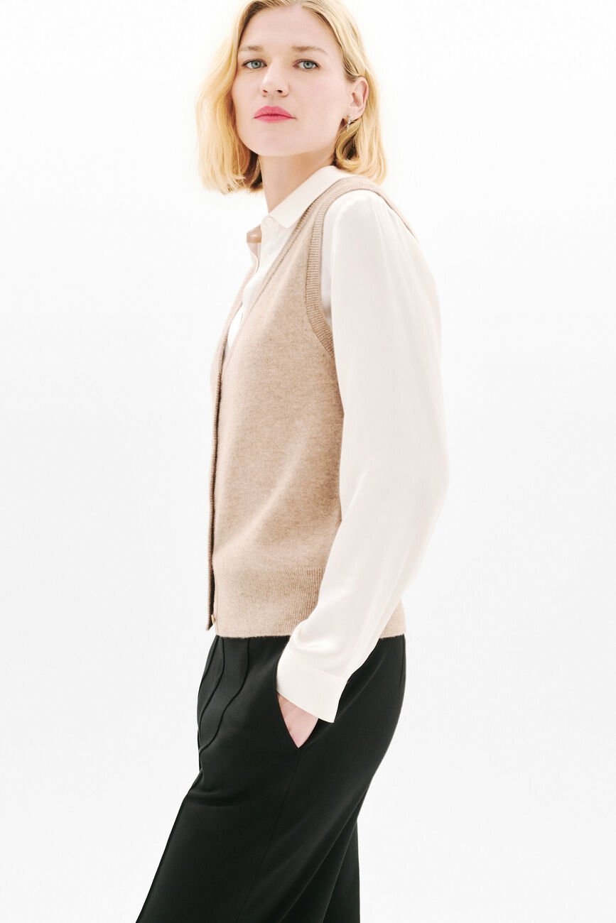 milou cardigan light brown woman