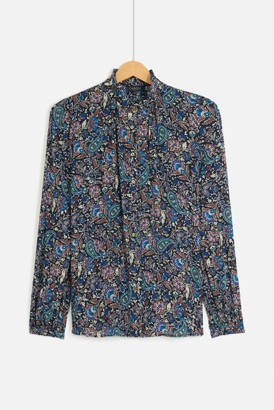 chemisier pascaline bleu marine femme