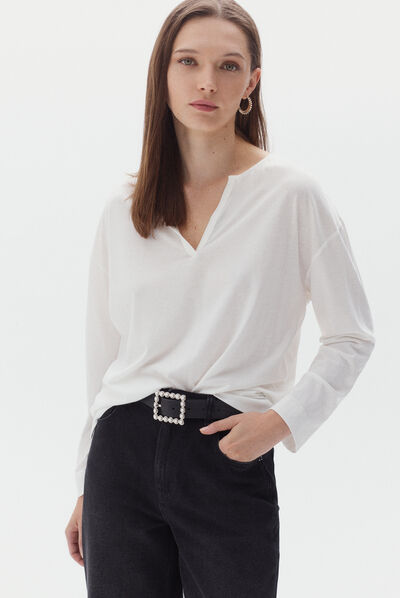 t-shirt texas ivoire femme