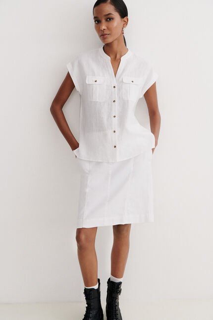 Camicia Gina 100% lino bianco donna
