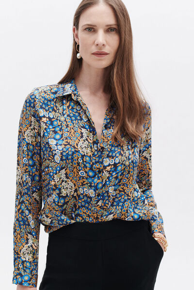 Chemise jess1 bleu electrique femme