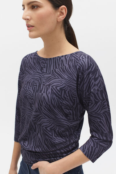 T-shirt Jimmy Zebra denim double stone donna