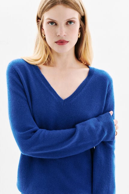 marianne2 100% cashmere sweater electric blue woman