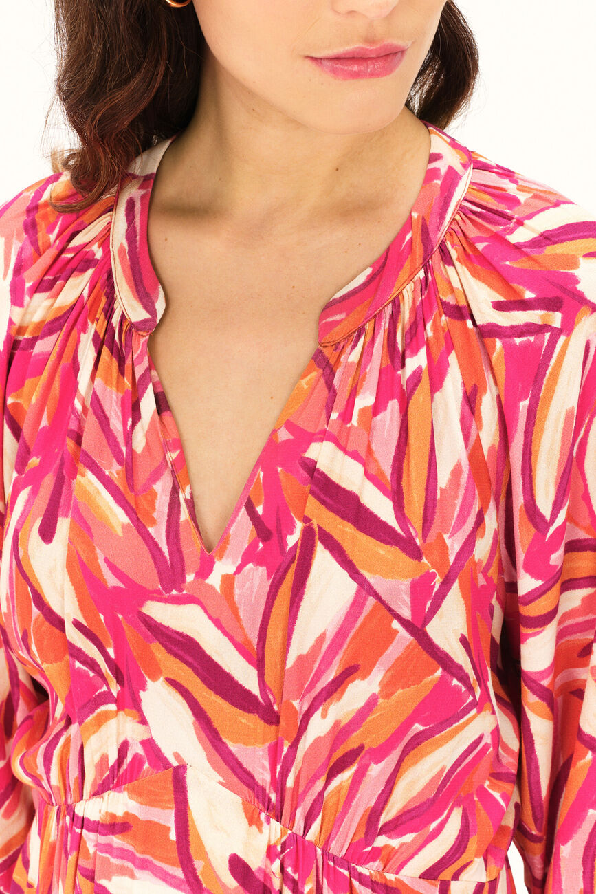 Robe ribye rose vif femme