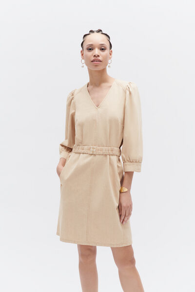 robe nioly beige femme