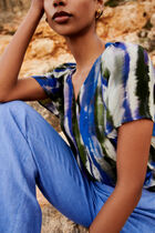 cobra blouse turquoise blue woman