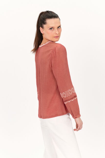 Blouse cazur marron fonce femme