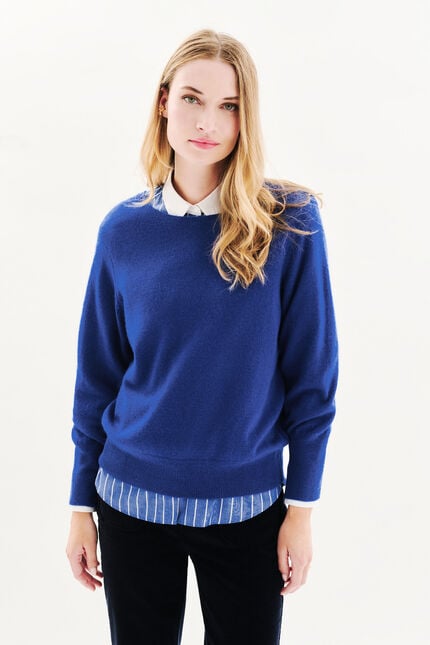 mchelsea maglione 100% cachemire elektroblau donna