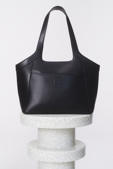 Sac sacha en cuir naturel noir femme