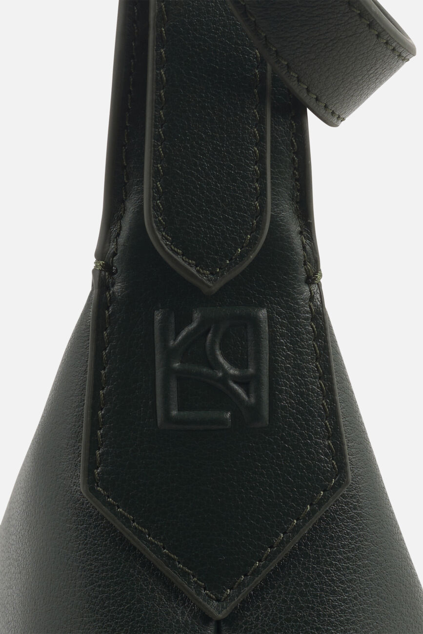 Sac Soa en cuir naturel vert kaki femme
