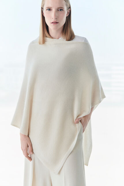 poncho baltia ivoire femme