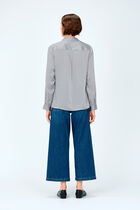 Jeanne b 100% silk shirt light grey woman
