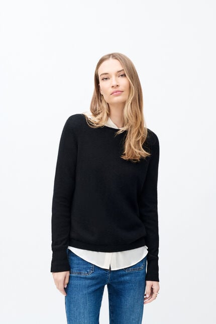 Pull mzoan 100% cachemire noir femme