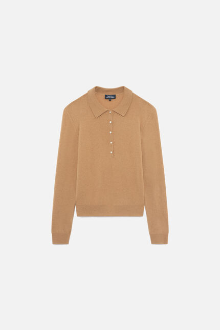 Mjane sweater 100% cashmere camel woman