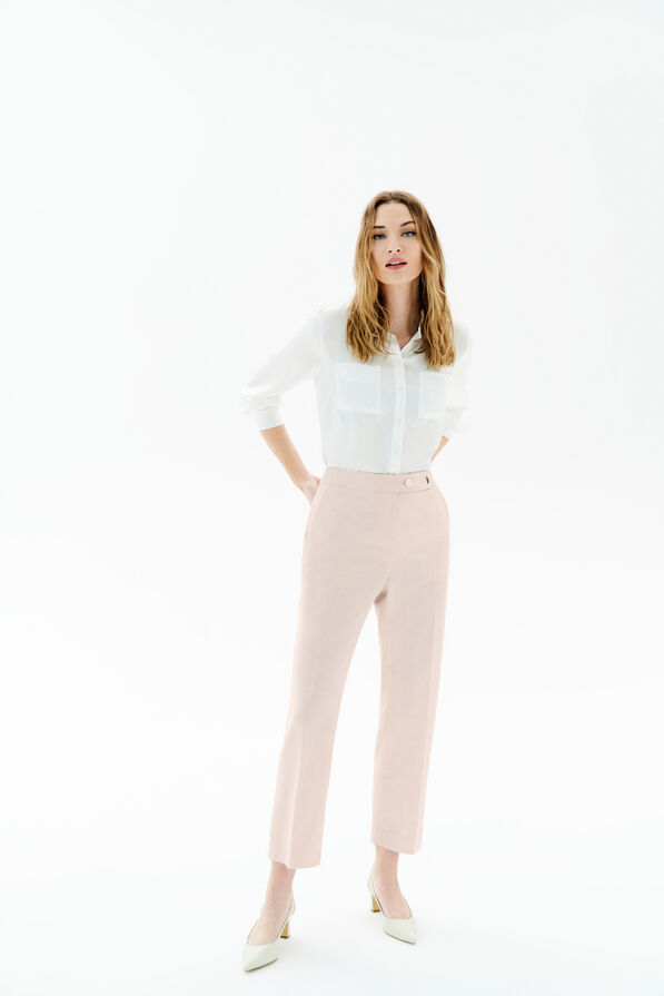 pantalon pencette rose clair femme Pantalon pencette rose clair femme