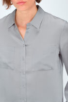 Jeanne b 100% silk shirt light grey woman