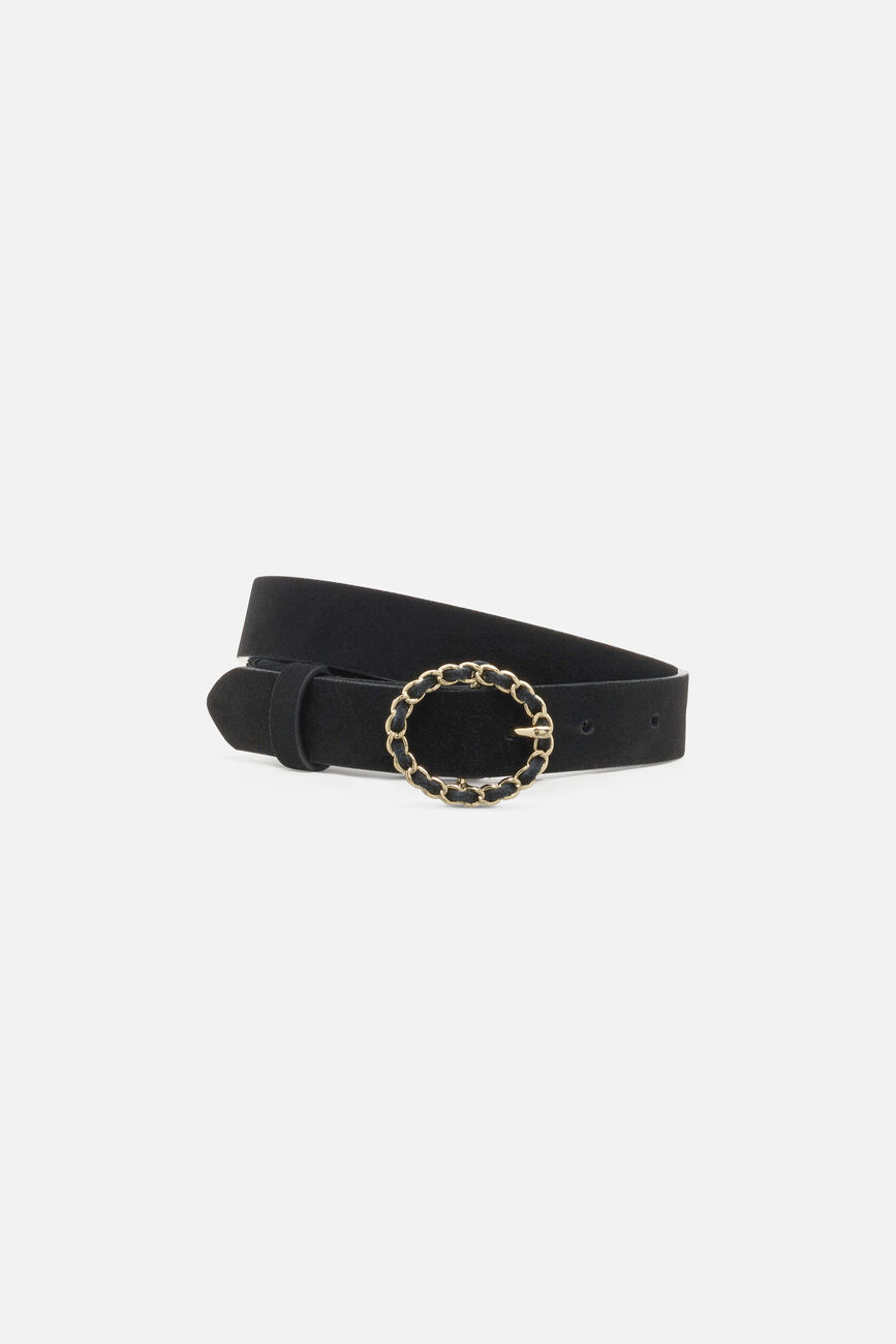 belinda 100% leather belt black woman
