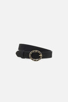 belinda 100% leather belt black woman
