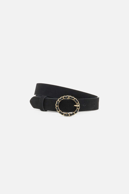 belinda 100% leather belt black woman