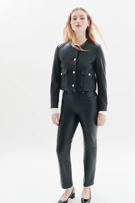 Varmy leather jacket black woman