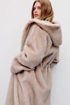 Gapuchonlong coat light grey woman