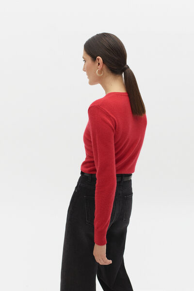 gilet caroline 100% cachemire rouge femme