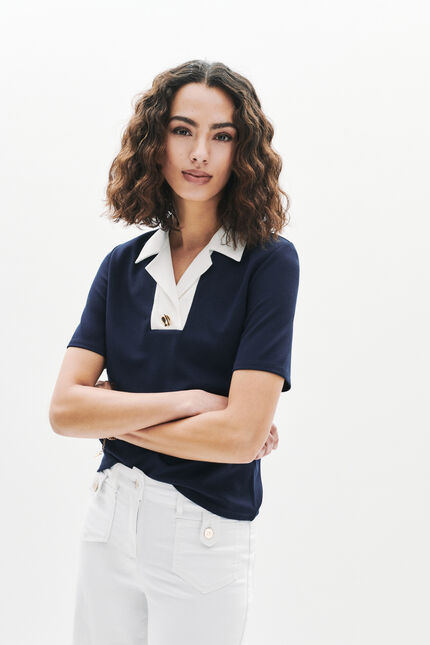 T-shirt Terry bleu marine femme