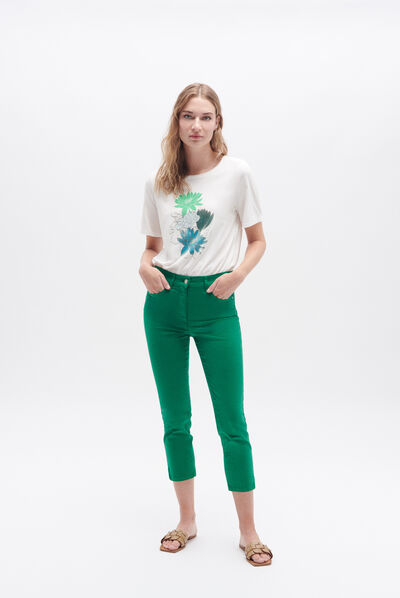 pantacourt mason vert menthe femme