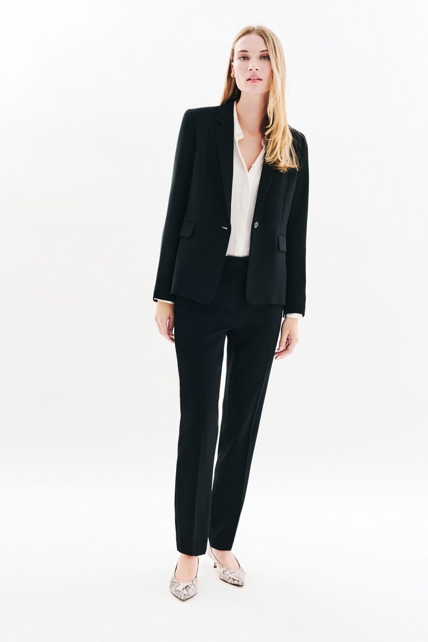 Pantalon pgautier noir femme