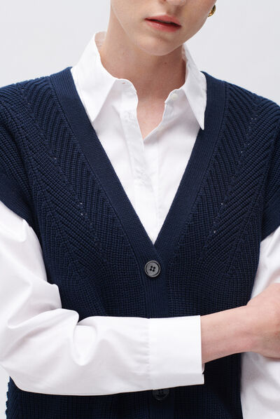 Pull marjo bleu marine femme
