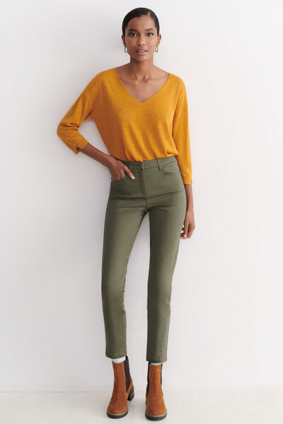 Pantalón Tony B verde caqui mujer