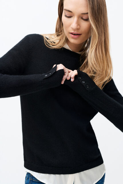 Pull mzoan 100% cachemire noir femme